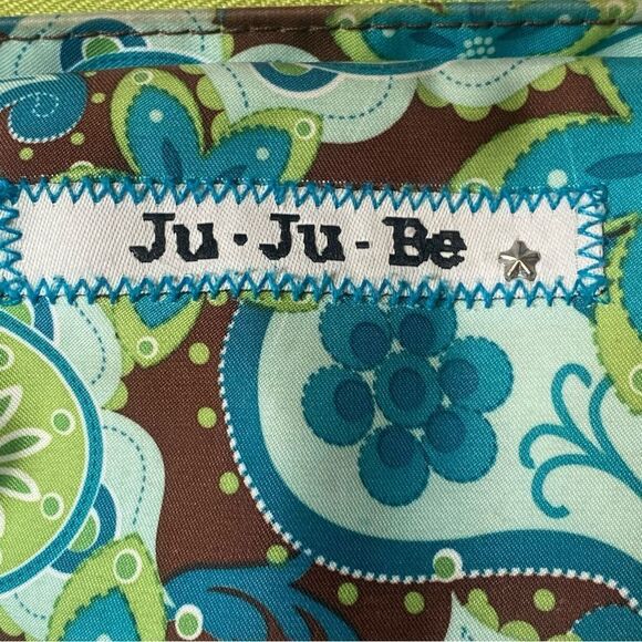 Ju Ju Be Diaper Bag Green Blue Brown Paisley Floral Design - Picture 2 of 15